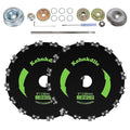 2 Pack 9“ x 20T Carbon Steel Chainsaw Brush Cutter Blade for Weedeater +1 Round Files + 2 Set Adapter Kits for Cutter, Trimmer, Weed Eater