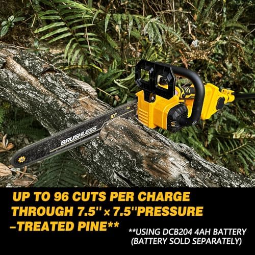 2-IN-1 Cordless 10-Inch Pole Saw & Chainsaw Compatible with DEWALT 20V MAX* Battery, Total Reach of Max 14.5ft, Electric Pole Saw for Tree Trimming Pruning (Tool Only-Battery & Charger not included)