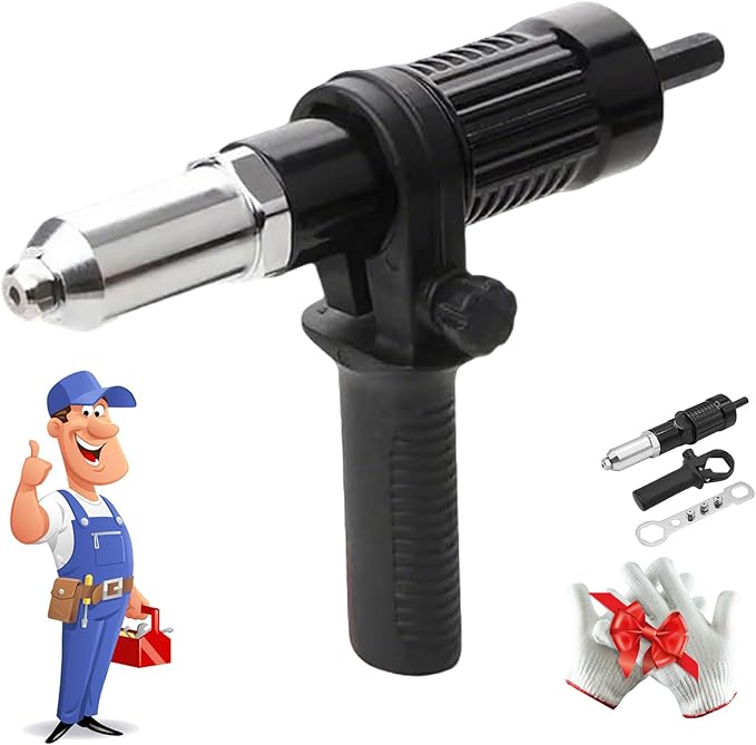Pro-Grade Electric Rivet Gun Adapter – Turn Your Drill into a Riveting Beast,Professional Electric Rivet Gun Adapter Kit