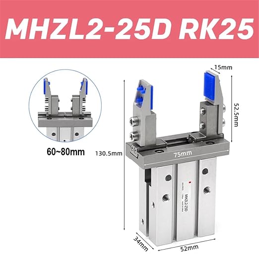 1pcs MHZ2 Finger Cylinder Parallel clamp Claw Fixture MHZ2-16D MHZ2-20D Bracket Extended Internal Support Bracket(MHZL2-25D RK25)