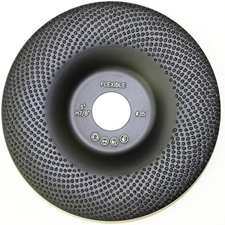 Flexible 5" Diamond Cup Grinding Polishing Disc Wheel with RCD Newest Technology & Rubber Cushioned Body for Universal Purpose (Flexible, 5", 4.8 oz Very Light)