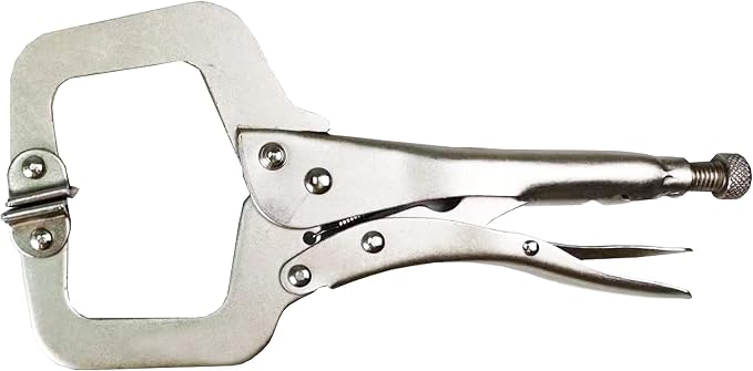 HFS (R) 11-Inch Swivel Pad Locking C-Clamp Locking Pliers (10 pcs) - Heavy-Duty Heat-Treated Steel with Nickel Plating