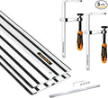 POWERTEC 110" Track Saw Guide Kit for DeWalt, Includes 2PK 55" Guide Rails, 1PK Guide Rail Connector, and 2PK 7" Track Saw Clamps (72059)