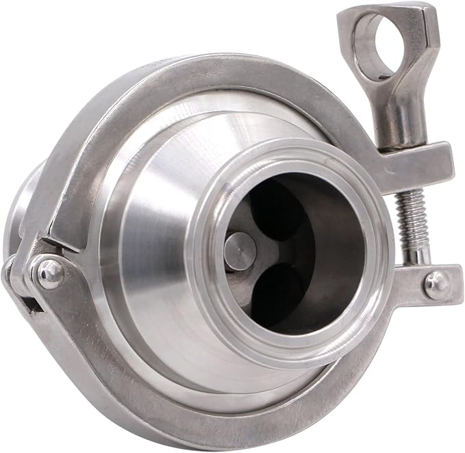 DERNORD Sanitary Check Valve - One Way Flow - 1.5" Tri Clamp Style, Stainless Steel 304, FKM Gasket (1.5" Tri Clamp Check Valve)