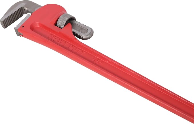 Pipe Wrench, 48" Aluminum Straight Pipe Wrench, Automatic Jaw Adjustment, Adjustable Plumbing Wrench, Easy to Carry, Ergonomic Handle, Hangable Design, for Water Pipes, Automotive Repairs