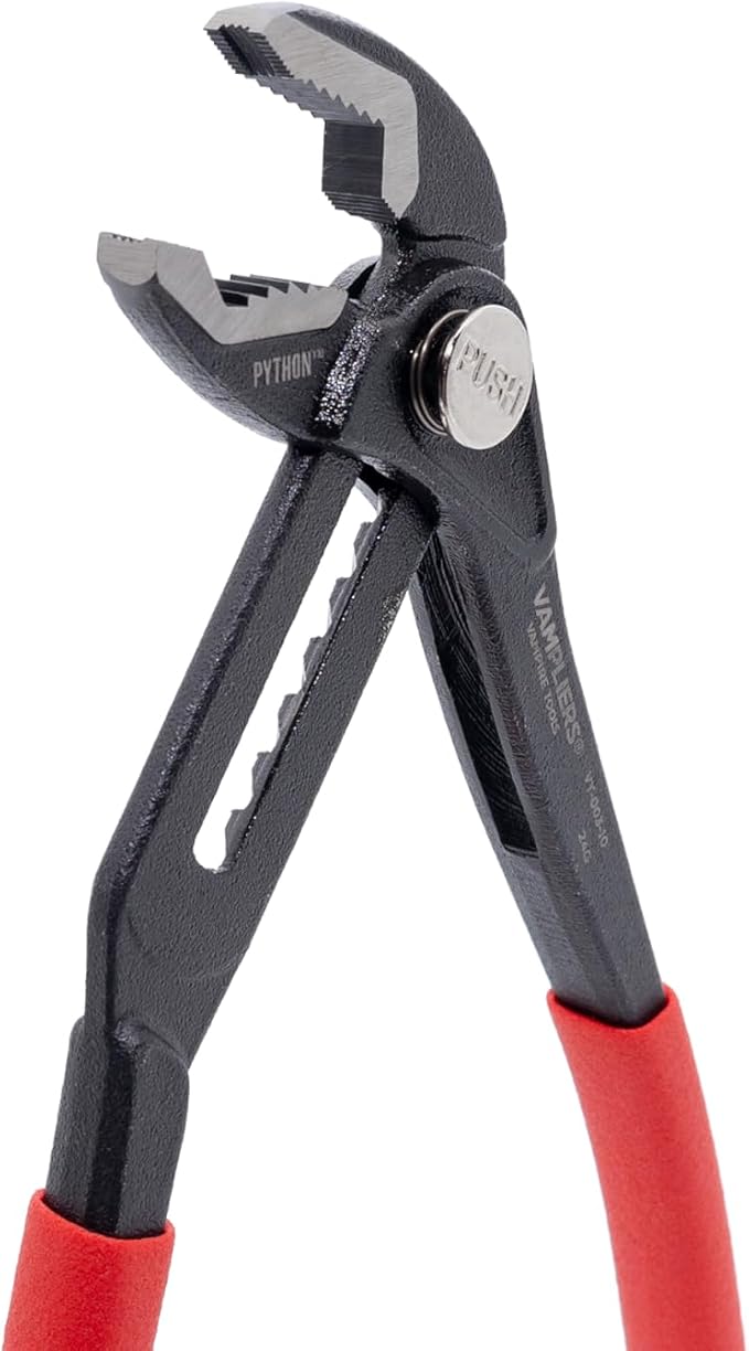 VAMPLIERS PYTHON 10" Plumbers Slip Joint Pliers Water Pump Pliers Quick Adjusting Groove Joint with Unique Screw Extractor Jaws
