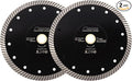 SHDIATOOL Diamond Turbo Blade 7 - Inch Super Thin Cutting Disc for Porcelain Ceramic Tile Granite Dia 180mm 2pieces