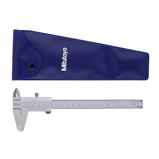Mitutoyo 530-104, Vernier Calipers, Stainless Steel, for Inside, Outside, Depth and Step Measurements, Metric, 0"/0mm-150mm Range, +/-0.05mm Accuracy, 0.05mm Resolution, 40mm Jaw Depth