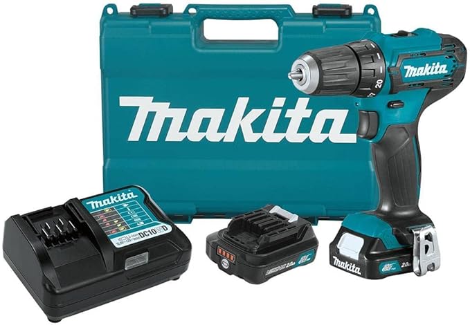 Makita FD09R1-R 12V MAX CXT Lithium-Ion 3/8 in. Cordless Drill Driver Kit with 2 Batteries (2 Ah) (Renewed)