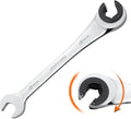 ironcube 15mm Brake Line Wrench Set: Metric Ratcheting Open-end for Nuts on Fuel, Brake or Air Conditioning Lines