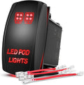 Nilight LED POD Lights Rocker Switch Led Light Bar Switches 5Pin Laser On/Off switches 20A/12V 10A/24V with Jumper Wires Set for Cars,Trucks,RVs