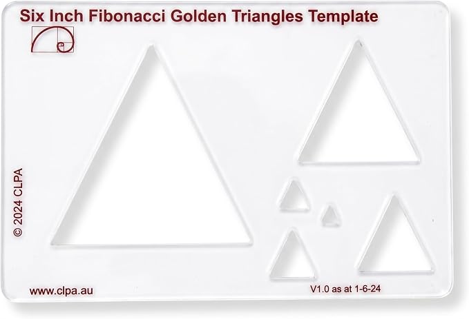 Triange Stencil Template for Drawing and Drafting: A Fibonacci-Inspired Triange Drawing Tool for Artists Allows The Simple Application of The Golden or Divine Ratio for Artistic Design
