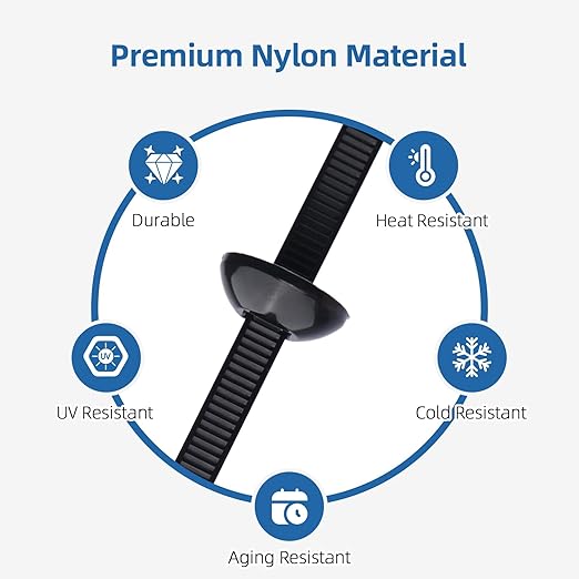 150 Pcs Nylon Universal Cable Tie Buckle for Car - Self-Locking and Easy Install Zipper Clips with Pin & Button Design - UV-Resistant Fixion Tools Zip Tie for Quick and Effortless Car Daily Repair