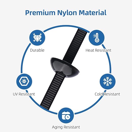 150 Pcs Nylon Universal Cable Tie Buckle for Car - Self-Locking and Easy Install Zipper Clips with Pin & Button Design - UV-Resistant Fixion Tools Zip Tie for Quick and Effortless Car Daily Repair