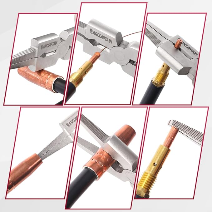 ARCCAPTAIN Professional 8" Welding Pliers, Sharp MIG Plier for Rust Resistant, Long Nose Pliers with Anti-slip Handle - Durable and Efficient