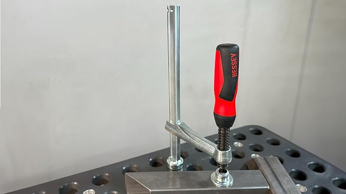 Bessey TW16-20-10-2K Clamping Element Tw16 For Welding Tables 7.87In/3.94In, Silver/Red