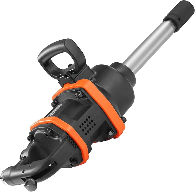 VEVOR 1 Inch Air Impact Wrench Up to 3160 ft-lbs High Reverse Torque Output | Pneumatic Impact Gun with 8 Inch Extended Anvil & Carrying Case, for Heavy Duty Repairs and Maintenance