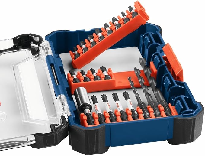 Bosch SDMS44 44-Piece Assorted Impact Tough Screwdriving Custom Case System Set for Screwdriving Applications
