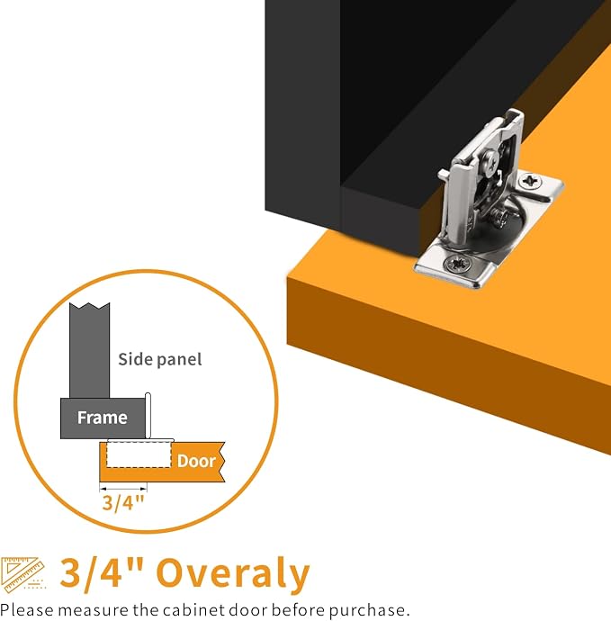 Chibery 20 Pack 3/4" Overlay 3D Soft Close Concealed Hinge for Face Frame Door, Smooth Slow Self Closing Hinges, Satin Nickel, Hidden 105° Open Angle Stainless Steel Hinge for Kitchen Cabinet Door