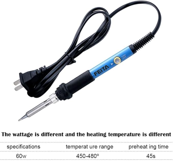 Soldering Iron Kit Electronics - FEITA Adjustable Temperature Solder Iron AC110V 60W with 5Pcs Different Solder Tips, Soldering Stand, Solder Wire for Variously Electronic Repair