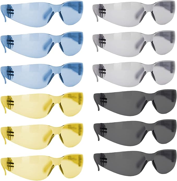 BISON LIFE Clear Safety Glasses – ANSI Z87.1 Scratch & Impact Resistant Wrap Around Eye Protection Goggles for Men & Women