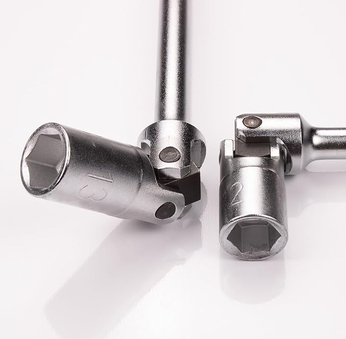 Beta 952 Sliding T-Handle Wrench, 6-Point Swivel Socket, Metric 9mm | Up to 90° Static Swivel and 50° Rotating Swivel for Access in Tight Spaces