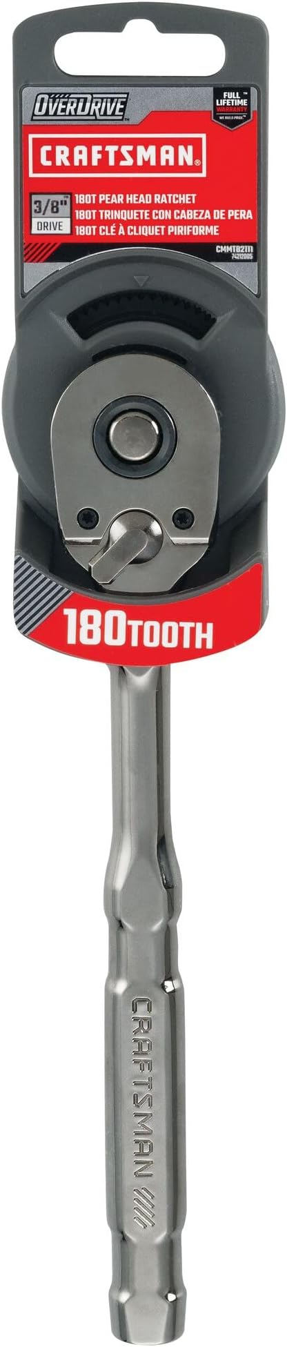 CRAFTSMAN OVERDRIVE 3/8" Drive 180T Pear Head Ratchet (CMMT82111)