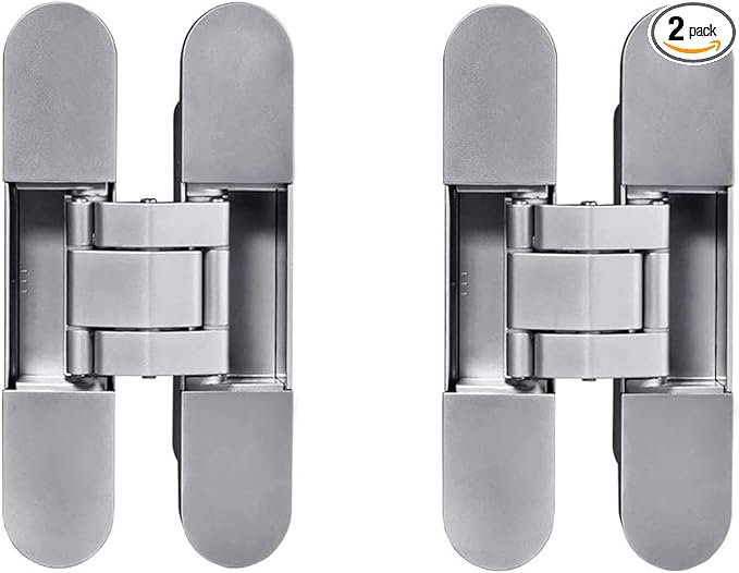 TamBee Outswing Hidden Door Hinges for Secret Door Secret Door Hinges Concealed Door Hinge Hidden Hinges for Secret Door 3 Way Adjustable 6inch 2PCs
