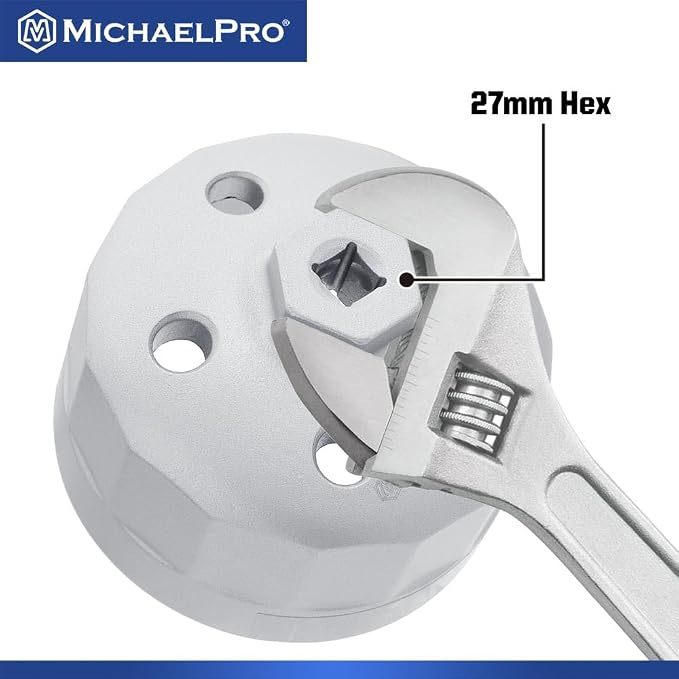 MichaelPro 90.2mm Oil Filter Cap Wrench Compatible with Land Rover (3.0L, 4.2L, 4.4L, 4.6L, 5.0L Gas Engines), 15 flutes, Easily Remove Stubborn Oil Filters | MP009100