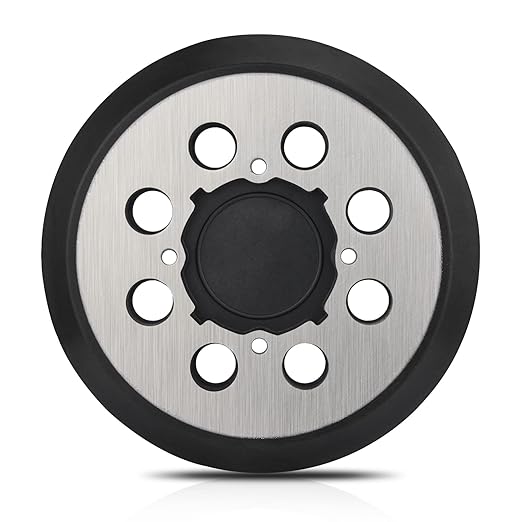 Sander Pad Replacement for Dewalt, 5" 8 Hole Hook and Loop Orbital Sander Metal Pad Compatible with DeWalt DWE6421 6421K DWE6423 6423K DCW210B Random Orbital Sanders (4 Screw Holes)