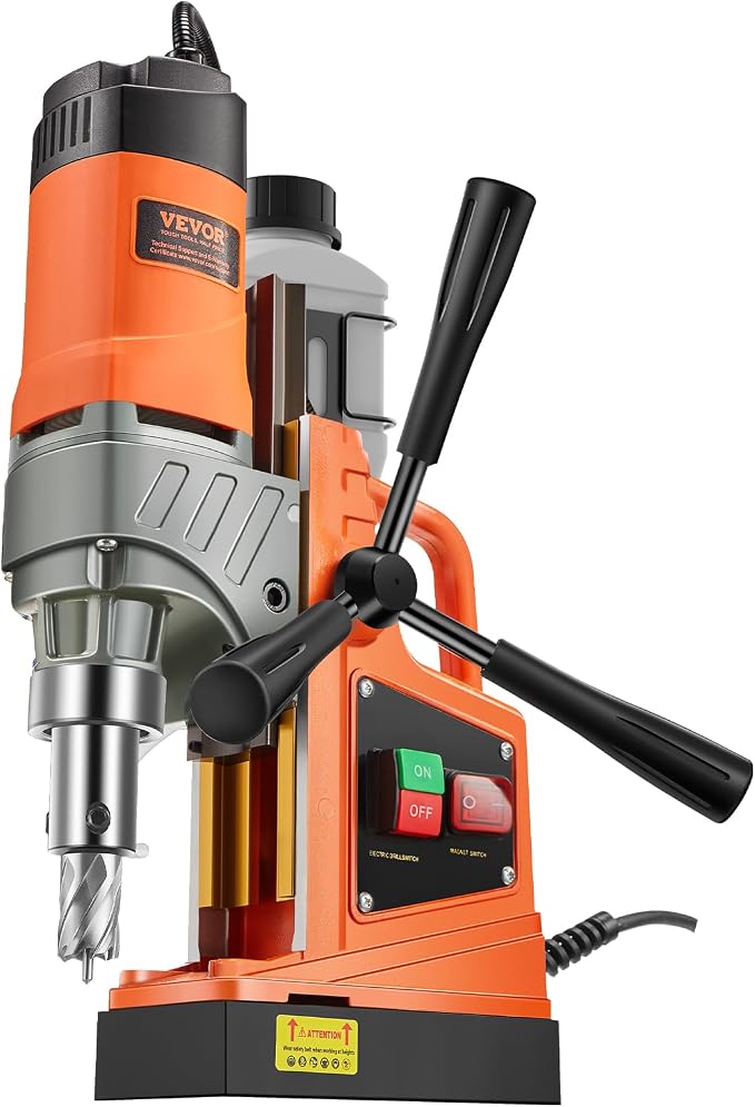 VEVOR Mag Drill Press, 1300W 1.57" Boring Diameter, 2922lbf Power Portable Magnetic Drill, 810 PRM, 11Pcs Drill Bits Electric Drilling Machine for Metal Surface, Industrial and Home Improvement