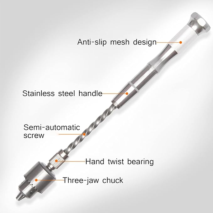 Pin Vise Hand Drill Bits(11PCS), Hand Drill Bits Set Precision Hand Drill Bits Rotary Tool for Wood, Manual Work DIY, Jewelry, Assembling, Model Making,with suction cup