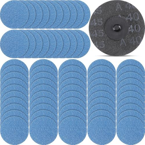 Landical 150 Pcs 3 Inch 40 Grits Sanding Discs Quick Change Zirconia Lock Sanding Disc for Die Grinder Surface Strip Grind Polish Finish Burr Rust Paint Removal
