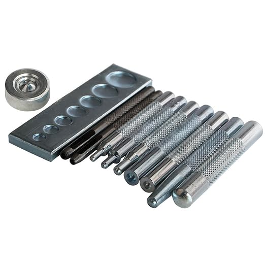Craft Tool Die Punch Snap Kit Rivet Setter with Base for Punch Hole and Install Rivet Button (Rivet Setter with Base)