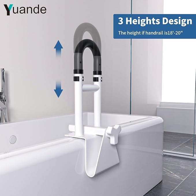 Bathtub Grab Bar,YuanDe 20x6 Inch Adjustable Bathtub Safety Rail