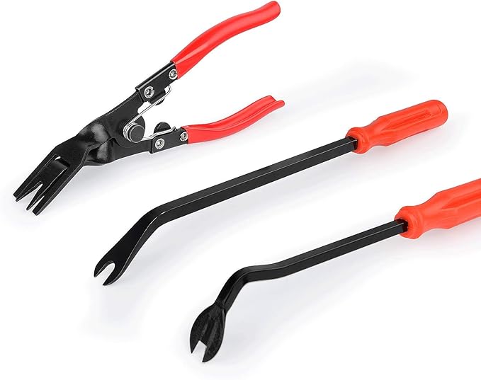 GOOACC 3 Pcs Clip Pliers Set & Fastener Remover - Auto Upholstery Combo Repair Kit with Storage Bag for Car Car Panel Dashboard