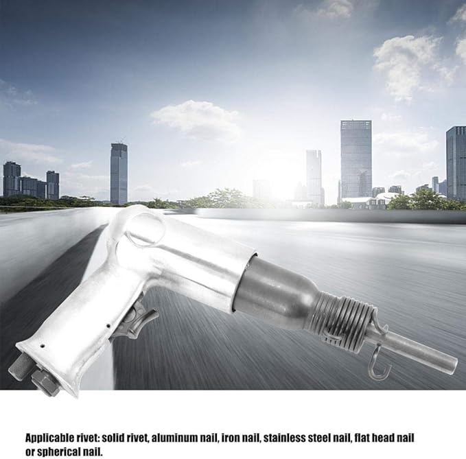 5.5cfm Riveting Gun,190 Type Handheld Air Riveter Gun Round Head Pneumatic Riveting Tool 1/4" Inlet,for Solid Rivet, Aluminum Nail, Iron Nail,