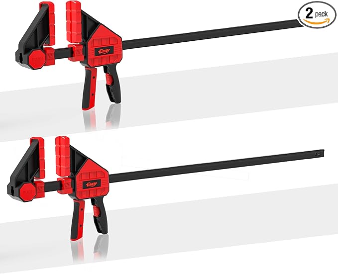 Bar Clamps for Woodworking, 2-Piece 24 Inch Clamps Set with 550 LBS Load Limit, One-Handed Clamp/Spreader, Heavy-Duty Quick-Change F Clamp, Ideal for Woodworking/Carpentry/Home Improvement/DIY