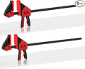 Bar Clamps for Woodworking, 2-Piece 24 Inch Clamps Set with 550 LBS Load Limit, One-Handed Clamp/Spreader, Heavy-Duty Quick-Change F Clamp, Ideal for Woodworking/Carpentry/Home Improvement/DIY