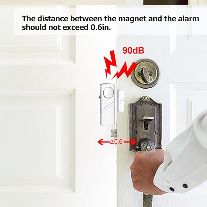 Security Door Window Alarm, 90DB Wireless Sensor Door Window Burglar Alarm, Door Alarms for Kids Safety, Easy Installation Doorbell Alarms for Office House Window Pool (24 Pack)