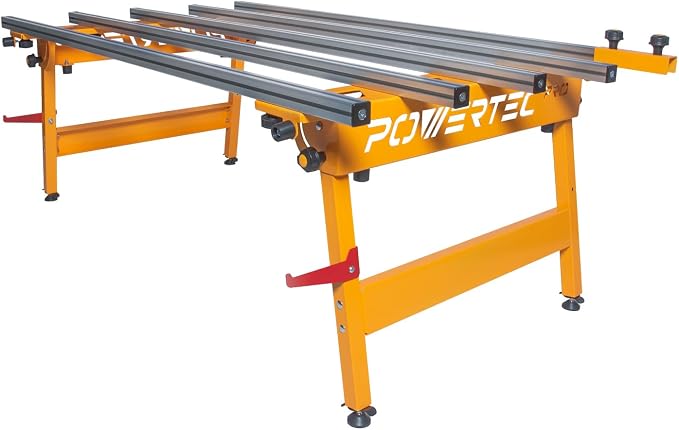 POWERTEC PRO Large Format Tile & Slab Work Table – Heavy Duty, Foldable, 1,100 lbs Capacity, Adjustable Leveling Feet, Steady, Flat Base for Handling and Scoring Large Tile, 71" x 41" (71984)