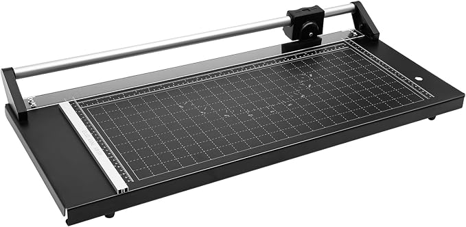 Manual Heavy Duty 24 Inch Rolling Cutter, Precision Rotary Paper Trimmer, A4 Paper Craft Cutter for Cut Gift Card, Coupon, Label, Photo, Thin Plastic Soft Board, PVC, Card Stock (24in)