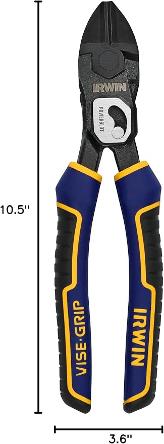 IRWIN VISE-GRIP Pliers, PowerSlot High Leverage Diagonal, 8 Inch (IWHT84001)