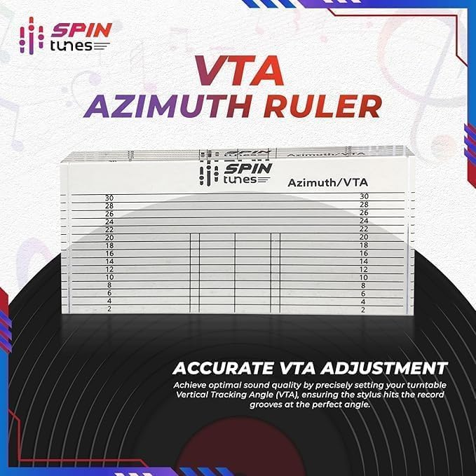 Set of Turntable Azimuth Cartridge Alignment Protractor - Vinyl Record Player VTA Azimuth Ruler and Turntable Phono Cartridge Stylus Alignment Protractor