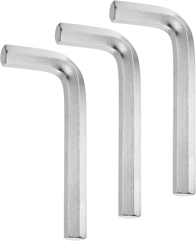 HARFINGTON 3pcs Hex Key Wrench 17mm Cr-V Steel L-Shape Hexagon Metric Wrenches Repairing Tool for Home DIY Bike Motorcycle Repair, Silver