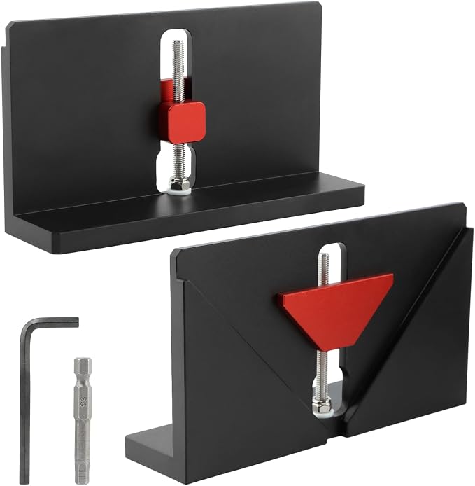 2PCS Right Angle Spline Jig,Box Joint Jig,Adjustable Corner Dovetail Jig for Table Saw Router Table Strengthen Miter Joints and Add Design for Picture Frames Small Boxes(COLOR:Black)