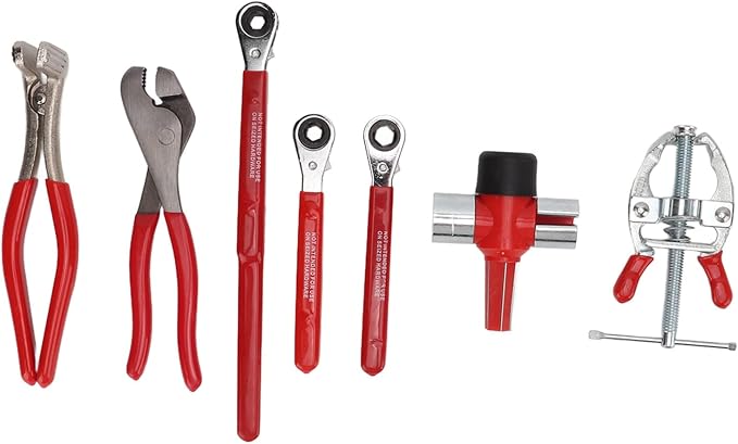 Battery Service Tool Kit, 7pcs Battery Terminal Puller Steel Battery Plier High Strength Battery Terminal Spreader Auto Repair Tool With 5/16in Wrench 10mm Wrench for Battery Maintenance