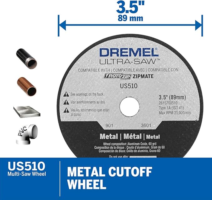 Dremel US40 Ultra-Saw Corded Compact Saw Tool Kit with 3 Cutting Wheels and Auxiliary Handle