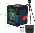 Laser Level, RockSeed Cross Line Laser with Self-Leveling, Vertical and Horizontal Line, Rotatable 360 Degree, Carrying Pouch, Battery Included (Green Laser, 2-Line with 47in Tripod)