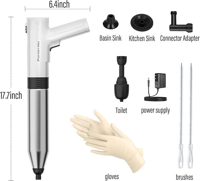 Electric Toilet Plunger,Unclog In One Shot,Remover For Bathroom,Kitchen Pipes Clog,High Pressure Air Plungers For Bathroom Heavy Duty